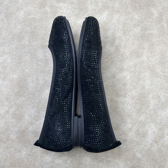 Vionic Willow Ballet Flats Shoes Black Suede Rhinestones Comfort Women Sz 7 EUC - Picture 2 of 11